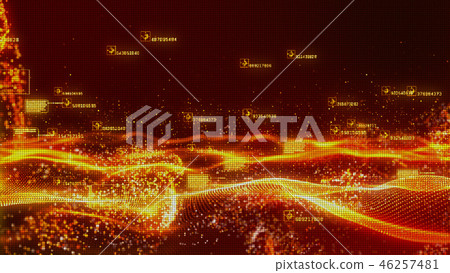 Red color particles wave flow abstract background Red color particles wave flow abstract background 46257481