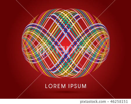 Abstract shape, designed using colorful line Abstract shape, designed using colorful line 46258151