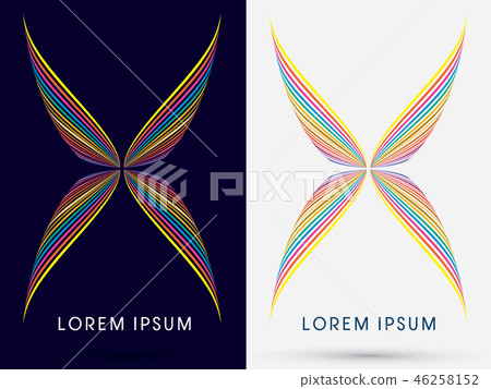 Abstract wing, designed using colorful line Abstract wing, designed using colorful line 46258152
