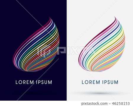 Abstract Leaf, designed using colorful line Abstract Leaf, designed using colorful line 46258153