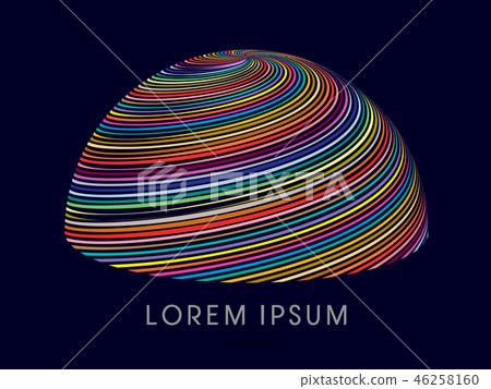 Abstract Dome, designed using colorful line - Stock Illustration ...