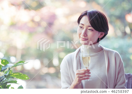 Middle woman wine travel image 46258397