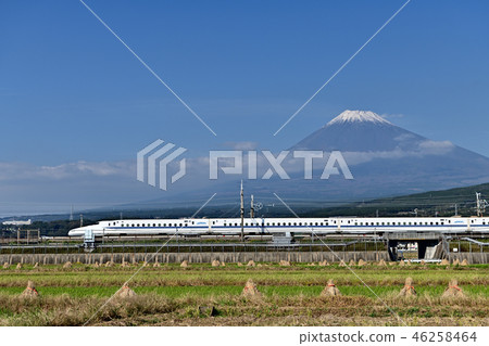 Fuji and the bullet train 46258464