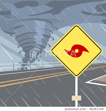 Hurricane Danger Warning Road Sign Flat Vector Hurricane Danger Warning Road Sign Flat Vector 46261149