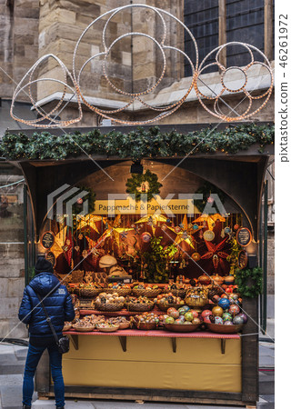 Winter Stand with Souvenirs at Christmas Market Winter Stand with Souvenirs at Christmas Market 46261972
