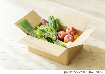 蔬菜放在紙板上 46263072