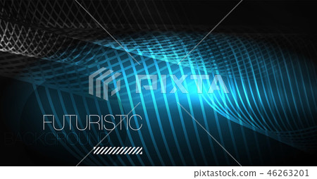Neon lines wave background. Abstract composition 46263201