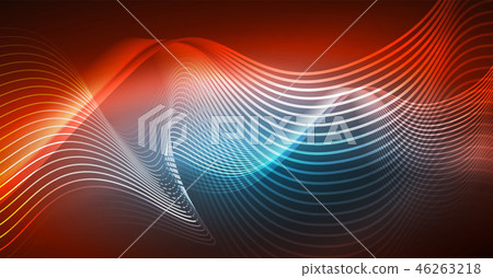 Neon lines wave background. Abstract composition Neon lines wave background. Abstract composition 46263218