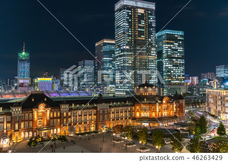 Night view around Tokyo Station and Marunouchi Night view around Tokyo Station and Marunouchi 46263429