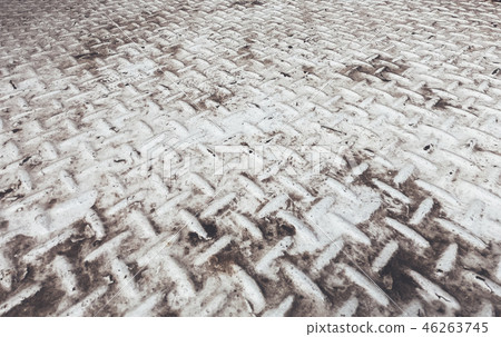 Dirt iron ground white color cover with the dust Dirt iron ground white color cover with the dust 46263745