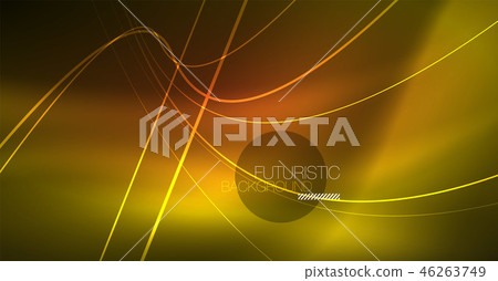 Neon glowing magic background, neon banner, night sky wallpaper. Magic light effect. Christmas 46263749