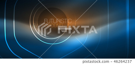 Neon glowing lines, magic energy space blue light concept, abstract background wallpaper design Neon glowing lines, magic energy space blue light concept, abstract background wallpaper design 46264237