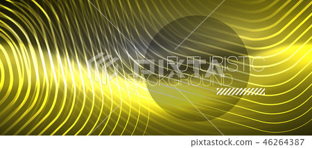 Black and glowing color lines neon design, magin techno template background Black and glowing color lines neon design, magin techno template background 46264387