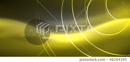 Black and glowing color lines neon design, magin techno template background 46264395