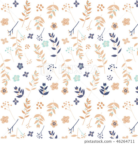 Scandinavian style floral flower rustic pattern (light orange base) 46264711