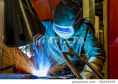 Industrial steel welder in factory welder, craftsm 46264854