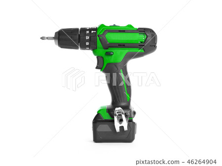Cordless screwdriver or power drill isolated 46264904