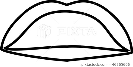 Lips woman beautiful line drawing logo mark illustration Lips woman beautiful line drawing logo mark illustration 46265606