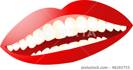 Mouth lips female teeth healthy lipstick illustration 46265755