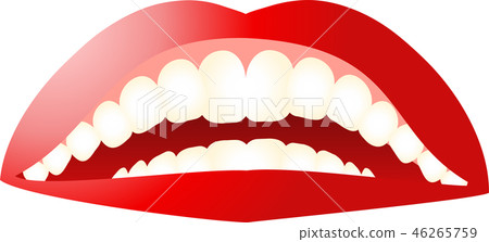Mouth lips female teeth healthy lipstick illustration 46265759