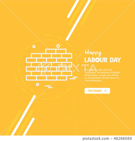 Happy Labour day design with yellow 46266089