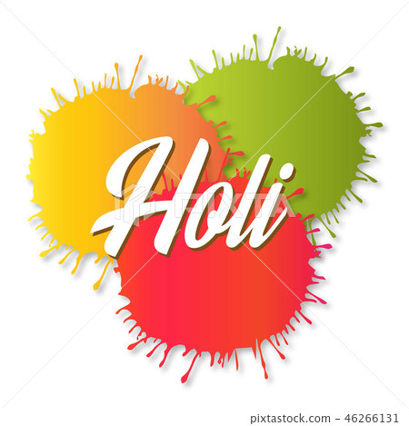 happy holi festival. white holi background - Stock Illustration [46266131]  - PIXTA