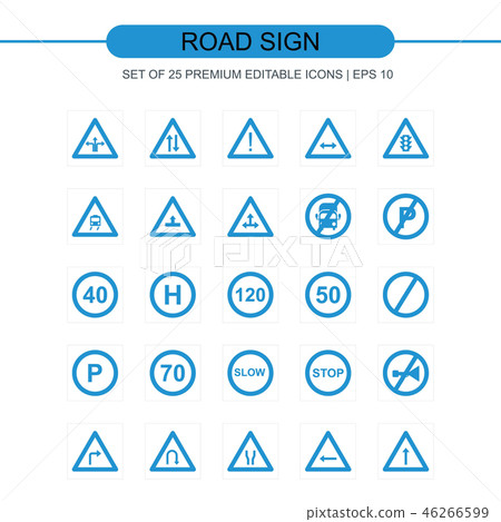 Road signs icons set vector Road signs icons set vector 46266599