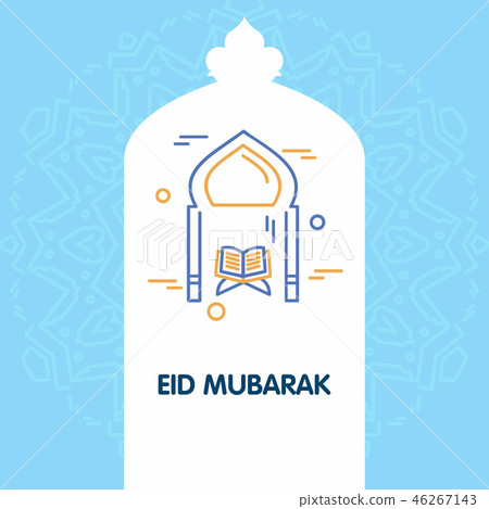 Eid Mubarak Vector Background. Greeting Card 46267143