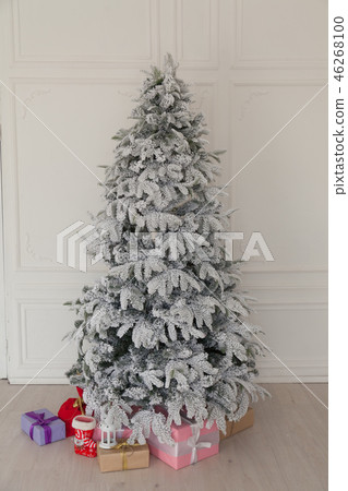 Christmas tree with presents, Garland lights new year winter home decoration 46268100