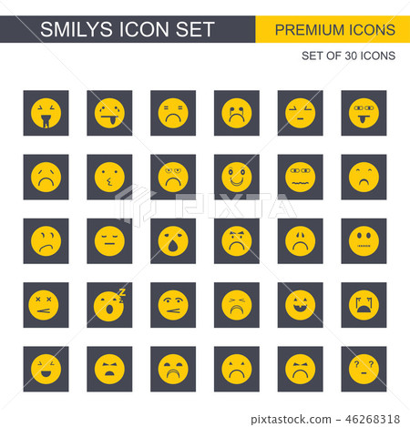 Smilys icons set vector Smilys icons set vector 46268318