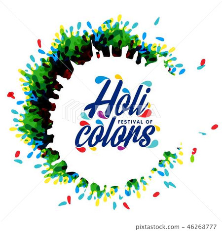 happy holi festival. white holi background - Stock Illustration [46268777]  - PIXTA