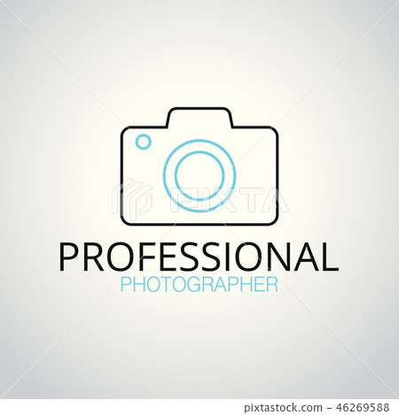 White And Sky Blue Vector Icons For Photographer Stock Illustration