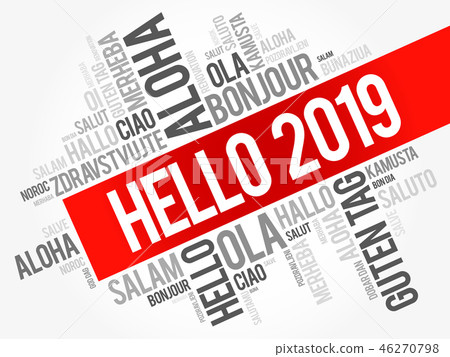 Hello 2019 word cloud in different languages 46270798