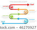 Four topics 3D colorful marble circle on timeline 46270927