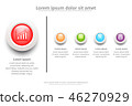 Five 3D colorful marble circle topics 46270929