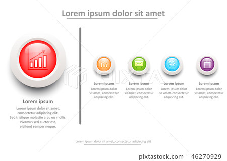 Five 3D colorful marble circle topics 46270929