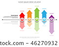 3D colorful marble circle on timeline with arrow 46270932