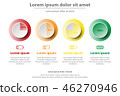 Colorful 3d paper circle with percentage level 46270946