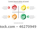 3D paper circle with colorful percentage level 46270949