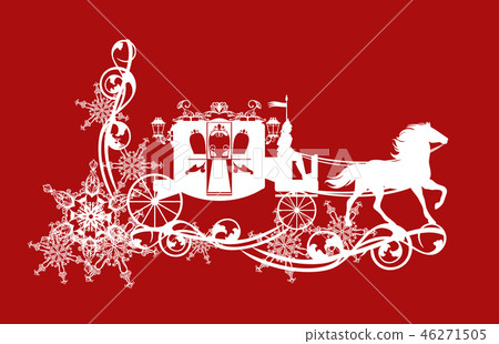 winter fairy tale carriage and snow decor winter fairy tale carriage and snow decor 46271505