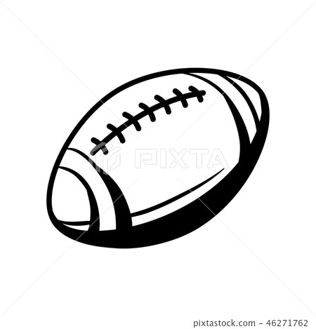 Black and white rugby ball. 46271762