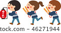 Beware of fire Happy children wearing a nightwear Vector Illustration Material 46271944