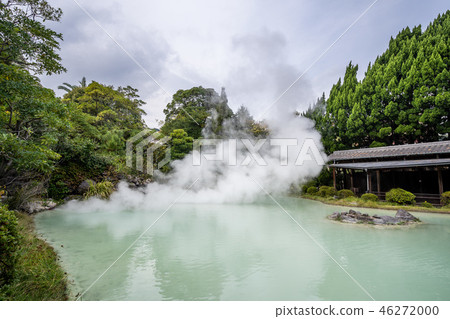 日本 別府 溫泉 國家指定名勝 白池地獄 Shiraike jigoku White hell 46272000