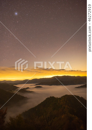 Oyin Yu night Autumn leaves clouds sea 46272919