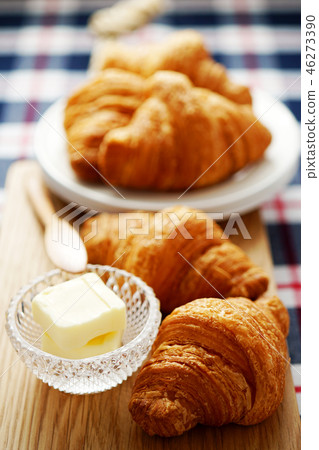 Croissant and butter Croissant and butter 46273390