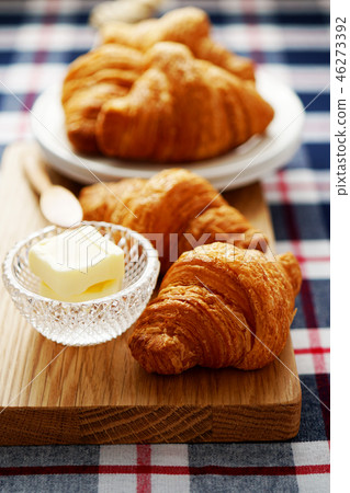 Croissant and butter Croissant and butter 46273392