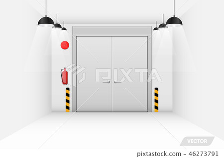 Warehouse workshop and security steel door, Vector Warehouse workshop and security steel door, Vector 46273791