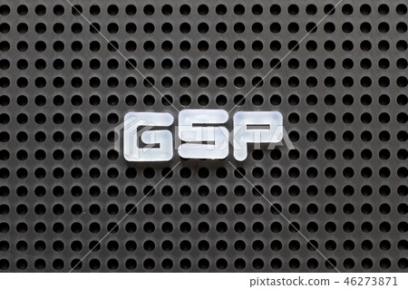 Black color pegboard with white letter in word GSP Black color pegboard with white letter in word GSP 46273871