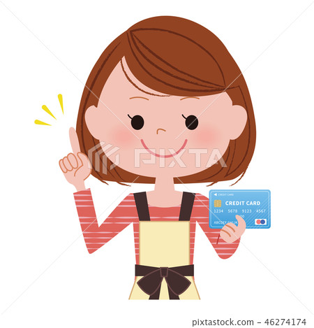 Housewife holding a credit card 46274174