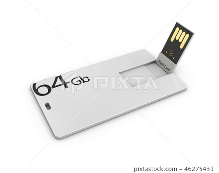 Blank white plastic usb card mockup, 3d Illustration. Visiting flash drive namecard mock up Blank white plastic usb card mockup, 3d Illustration. Visiting flash drive namecard mock up 46275431
